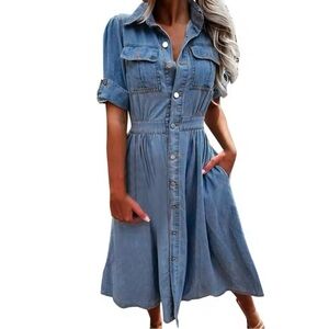Retro Women Denim Dresses.
